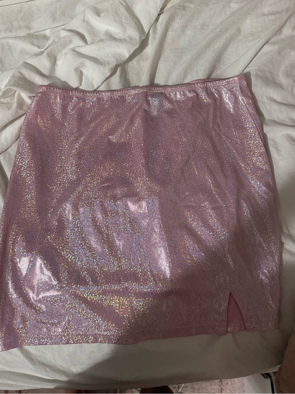 Cider Iridescent Pink Mini Skirt